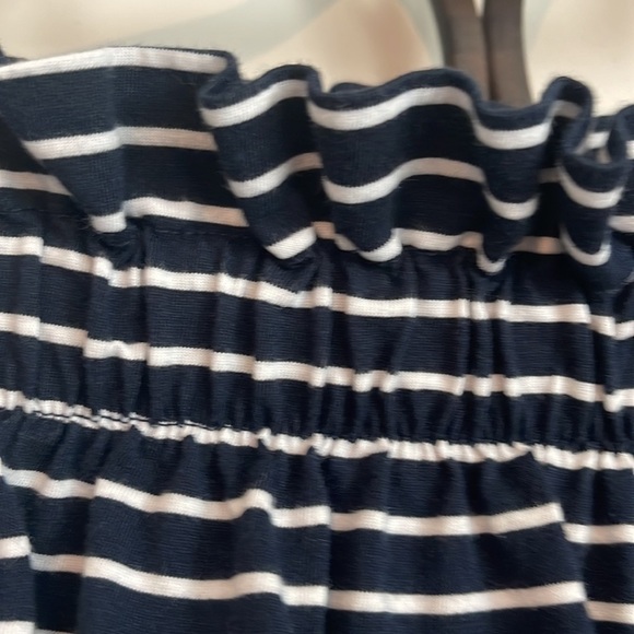 BANANA REPUBLIC OFF SHOULDER TOP NAVY/WHITE STRIPE SIZE EXTRA SMALL - Picture 6 of 8